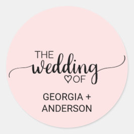 Blush Pink Calligraphy Wedding Umschlag Aufkleber
