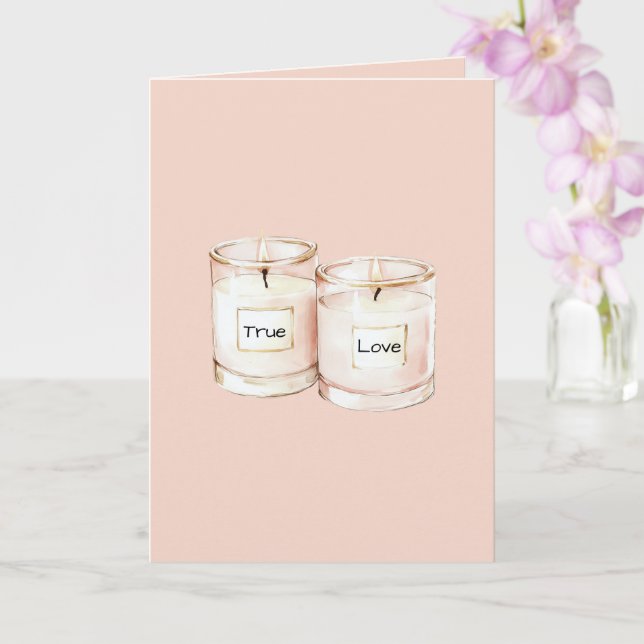 Blush Pink Candles True Love Karte (Orchidee)