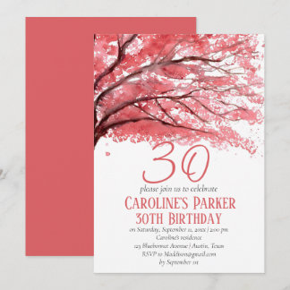 Blush Pink Cherry Blossom 30. Geburtstag Bloral Einladung