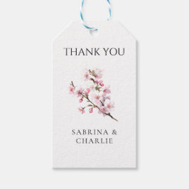 Blush Pink Cherry Blossom Elegant Floral Geschenkanhänger