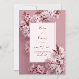 Blush Pink Cherry Blossom Hochzeit Einladung