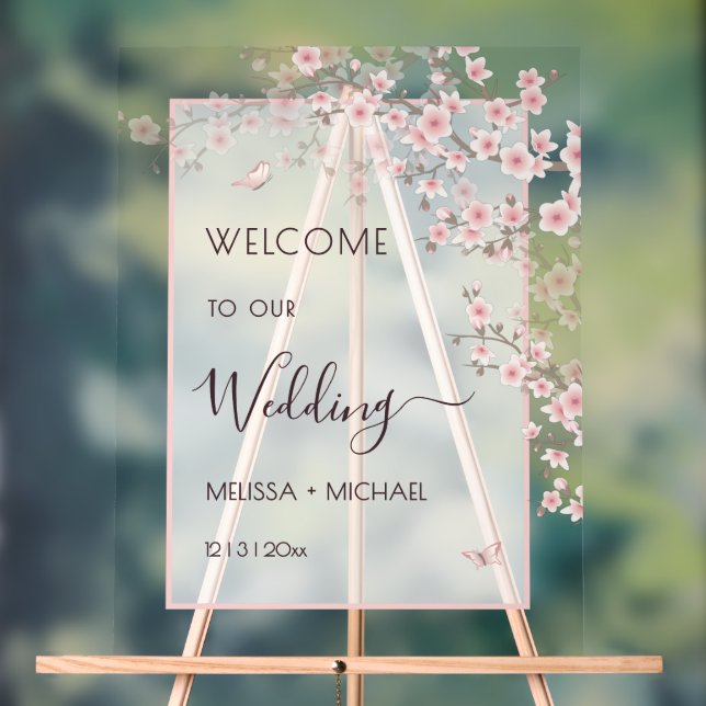 Blush Pink Cherry Blossom Wedding Transparent (Neutre)