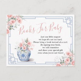 Blush Pink Chinoiserie Ginger Jar Books for Baby Einladungspostkarte