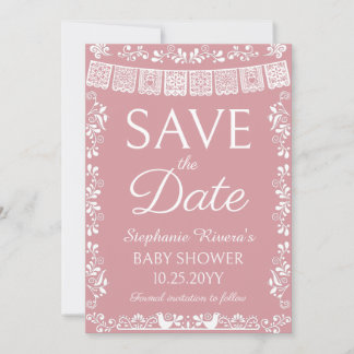 Blush Pink Cielito Lindo Baby Shower Save the Date Einladung