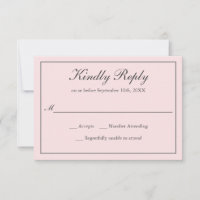 Blush Pink Classic Einfache Elegante Hochzeitsfeie