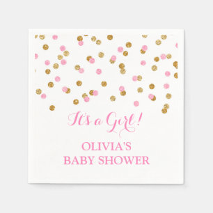 Blush Pink Confetti Baby Dusche Serviette