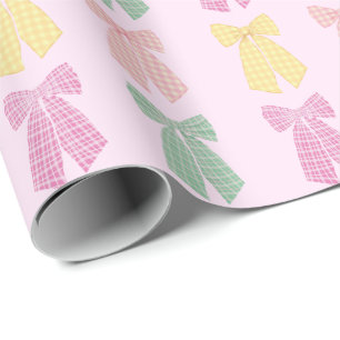 Blush Pink Coquette Hair Bow Muster Geschenkpapier
