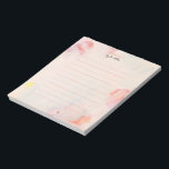 Blush Pink & Coral Floral Personalisiert Notepad Notizblock<br><div class="desc">Dieses personalisierte Notizblock-Design zeichnet sich durch eine wunderschöne handbemalte abstrakte Blumenfarbe mit Korallenrosa und Blütenfarben aus. Passen Sie den Text mit Ihrem Namen an und verwenden Sie ihn für jede Gelegenheit oder jedes Geschäft. Mehr passende Produkte gibt es in meinem Shop ByEunMee.</div>