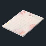 Blush Pink & Coral Floral Personalisiert Notepad Notizblock<br><div class="desc">Dieses personalisierte Notizblock-Design zeichnet sich durch eine wunderschöne handbemalte abstrakte Blumenfarbe mit Korallenrosa und Blütenfarben aus. Passen Sie den Text mit Ihrem Namen an und verwenden Sie ihn für jede Gelegenheit oder jedes Geschäft. Mehr passende Produkte gibt es in meinem Shop ByEunMee.</div>