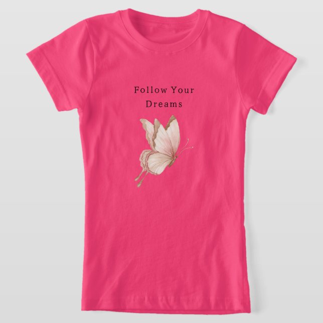 Blush Pink Cream Butterfly Dreams T-Shirt (Ablage )