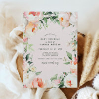 Blush Pink Cream Peony Floral Baby Girl Sprinkle