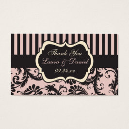 Blush Pink, Creme, Gray Damask Wedgepflegtag