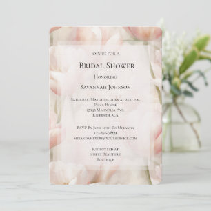 Blush Pink Creme Tulips Blume Brautparty Einladung