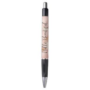 Blush Pink Creme White Gold Cowhide Kugelschreiber