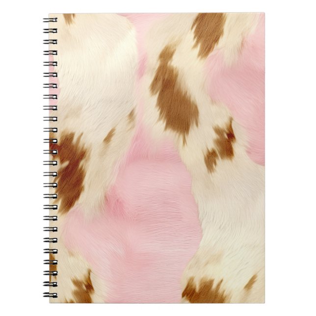 Blush Pink Creme White Gold Cowhide Notizblock (Vorderseite)