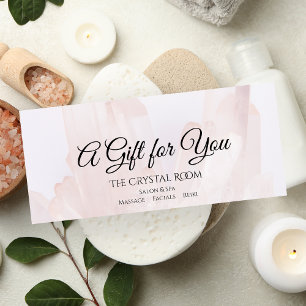 Blush Pink Crystals Wellness-Center Salon Geschenk Werbekarte