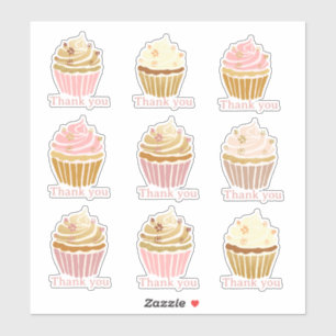 Blush Pink Cupcake Danke, dass du Vinyl Sticker ge