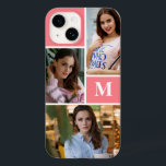Blush Pink Custom 3 Foto Collage Mit Monogramm Case-Mate iPhone 14 Hülle<br><div class="desc">Blush Pink Custom 3 Foto Collage Mit Monogramm iPhone Case</div>
