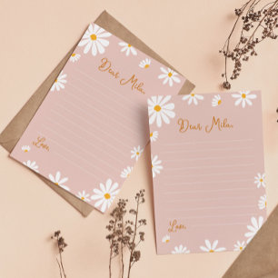 Blush Pink Daisy Time Kapsel Notiz-Karte Dankeskarte