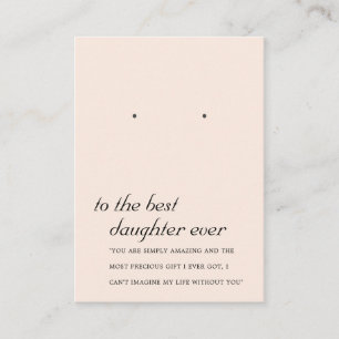 BLUSH PINK DAUGHTER FREUND-EARRING DISPLAY-KARTE PLATZKARTE