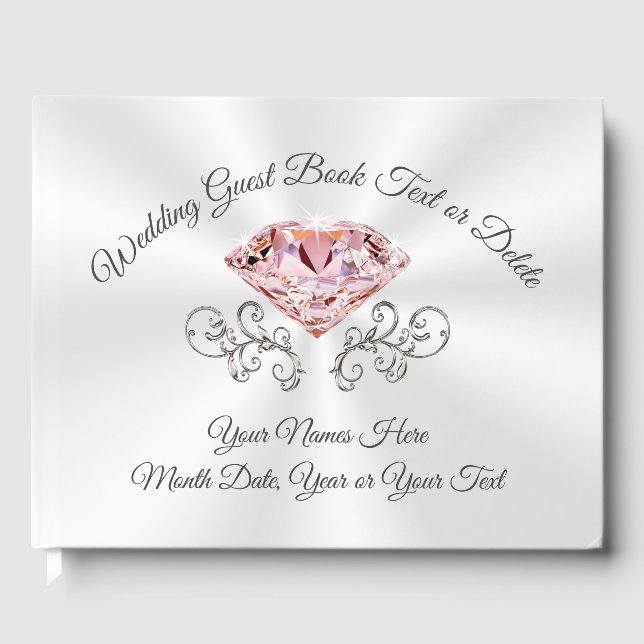 Blush Pink Diamond Personnalisé Mariage Livre d'in (Recto)
