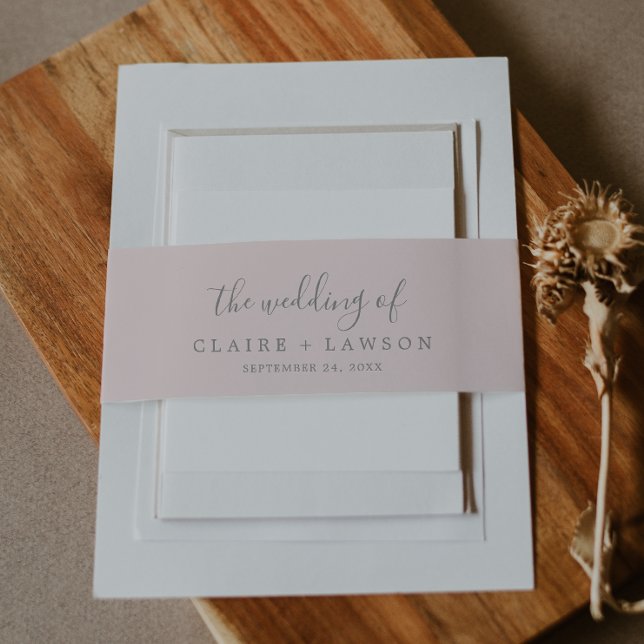 Blush Pink die Hochzeit der Einladung Bauchband Einladungsbanderole (Von Creator hochgeladen)