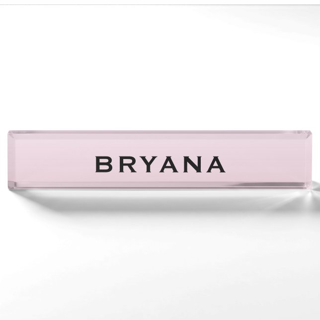 Blush Pink Dipped Moderne Personalisierte Schreibt Namensplakette (Vorderseite)