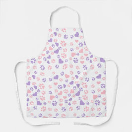 Blush Pink & Dusty Lavendel Herz & Katzenpflaster Schürze