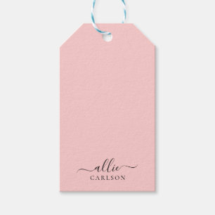 Blush Pink Dusty Pink Moderner Minimalistischer Na Geschenkanhänger