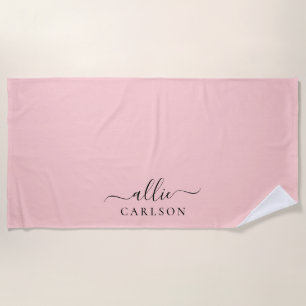 Blush Pink Dusty Pink Moderner Minimalistischer Na Strandtuch
