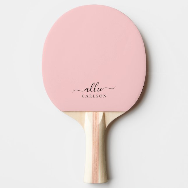 Blush Pink Dusty Pink Moderner Minimalistischer Na Tischtennis Schläger (Vorderseite)