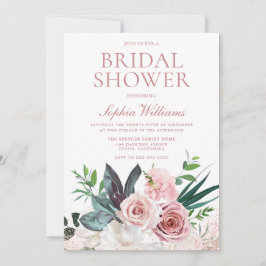 Blush Pink & Dusty Rose Brautparty Einladung