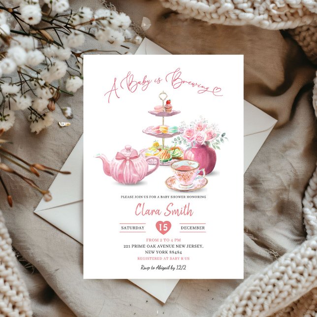 Blush Pink Ein Baby braut High Tea Baby Dusche Einladung (Von Creator hochgeladen)