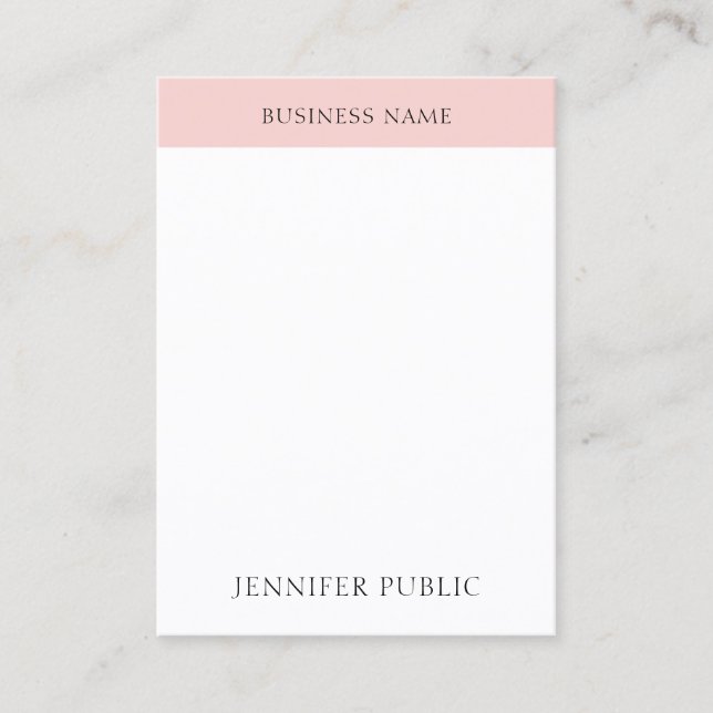 Blush Pink Einfach trendig Moderne Elegante Vorlag Visitenkarte (Vorderseite)