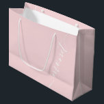 Blush Pink Einfache Schreibbezeichnung Bridesmaid Große Geschenktüte<br><div class="desc">Blush Pink Einfaches Skriptname Bridesmaid Große Geschenktasche</div>