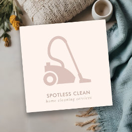 BLUSH PINK EINFACHER VACUUM CLEANER CLEANER SERVIC QUADRATISCHE VISITENKARTE