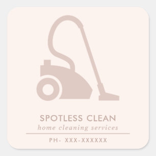 BLUSH PINK EINFACHER VACUUM CLEANER CLEANER SERVIC QUADRATISCHER AUFKLEBER