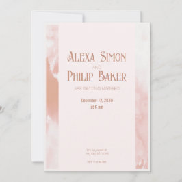 Blush-Pink-einfarbige Wasserfarbenhochzeit Einladung