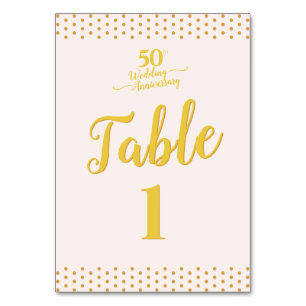 Blush Pink Elegant 50. Hochzeitstag Tischnummer