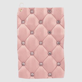 Blush Pink Elegant gefüttert Metallic Leder Look Golfhandtuch
