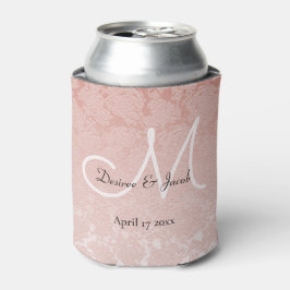 Blush Pink Elegant Wedding Monogram kann kühler Dosenkühler