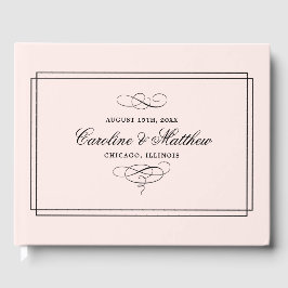 Blush Pink Elegante Wedding Guest Books Gästebuch