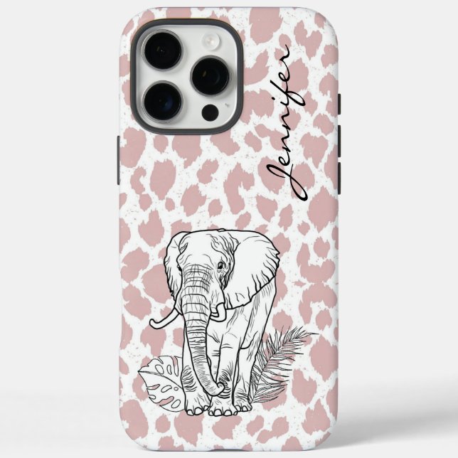 Blush Pink Elephant iPhone 16 Pro Max Hülle (Rückseite)