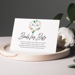 Blush Pink Es ist ein Girl Books for Baby Shower Begleitkarte