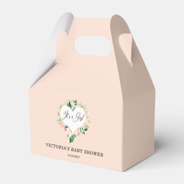 Blush Pink Es ist eine Girl Baby Dusche Geschenkschachtel (Vorderseite)
