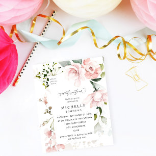 Blush Pink & Eukalyptus Floral Sweet 16 2 Flyer