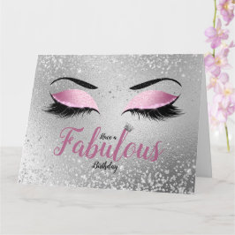 Blush Pink Fabulous Glitzer Augen Grosser Geburtst Karte