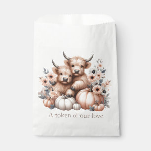 Blush Pink Fall Höllere Kuh Gefälligkeitssäcke Geschenktütchen