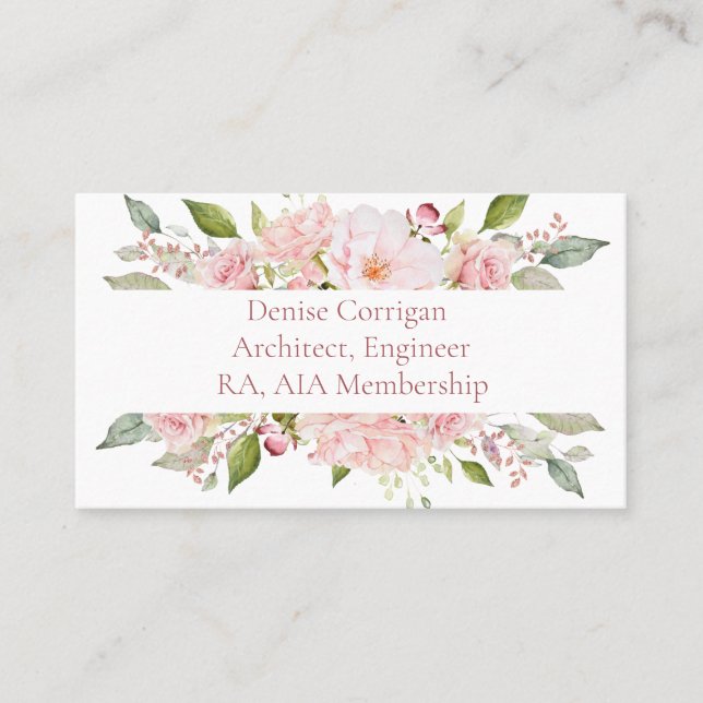 Blush Pink Feminine Visitenkarte (Vorderseite)