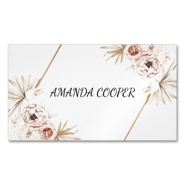 Blush Pink Feminine Wasserfarben Magnetische Visitenkarte (Vorderseite)